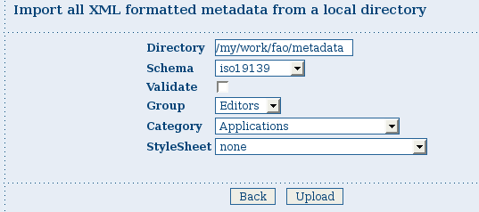 The batch import options