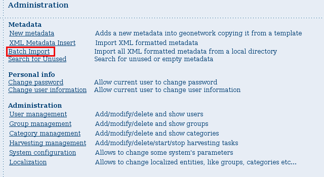 How to reach the batch import page