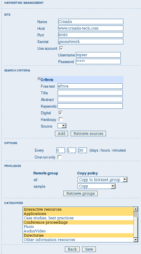 Adding a GeoNetwork node