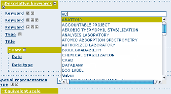 Autocomplete in keywords editor